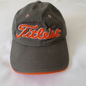 Titleist New Era Hat Golf Baseball Cap Gray Orange Adjustable Strap Adult Cotton